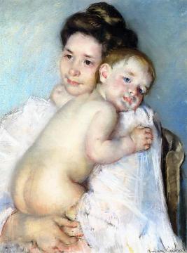 Mother Berthe Holding Her Baby Artwork by Mary Cassatt