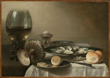 Still Life With Wine Goblet And Oysters Artwork by Pieter Claesz