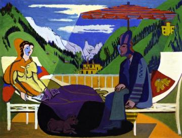 Balcony Scene Artwork by Ernst Ludwig Kirchner
