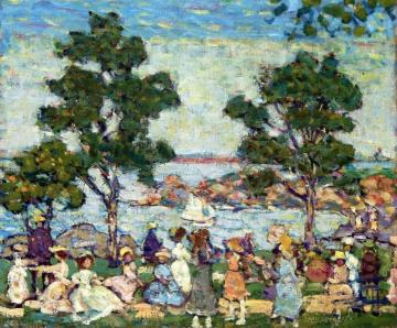 Landscape (Park Scene Artwork by Maurice Prendergast