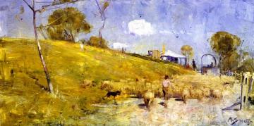 A Dusty Road At Templestowe Artwork by Sir Arthur Streeton
