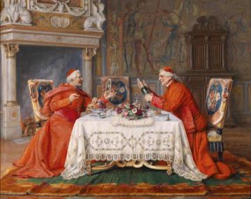 Two cardinals at the banquet Artwork by Paul Schaan