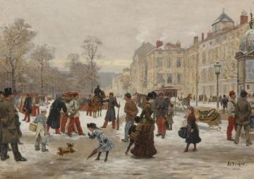 A Winter's Day Artwork by Leon Joseph Voirin