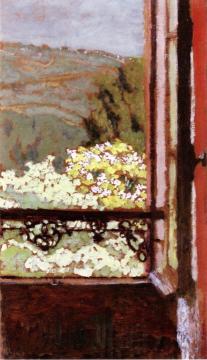 An Open Window overlooking Flowering Trees Artwork by Edouard Vuillard