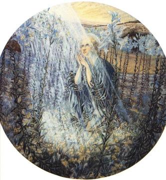 The Virgin of the Lilies Artwork by Carlos Schwabe