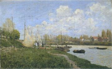 Fishermen mending nets Artwork by Alfred Sisley