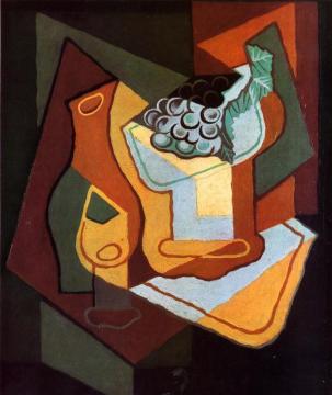 Bottle, Wine Glass And Fruit Bowl Artwork by Juan Gris