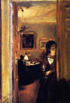 Living Room With The Artist's Sister Artwork by Adolph von Menzel
