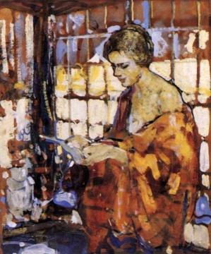 Girl Reading Artwork by Richard Edward Miller