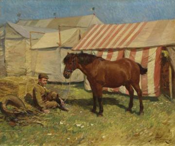Behind The Tents Artwork by Sir Alfred James Munnings