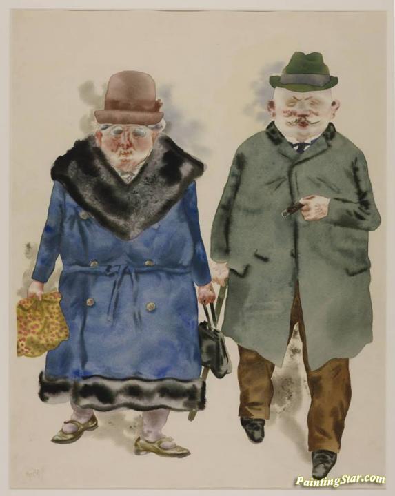 A Married Couple Artwork by George Grosz