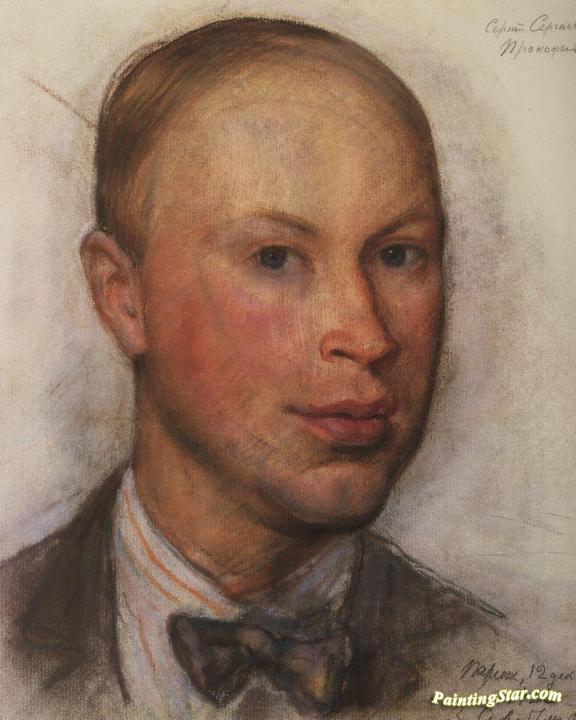 Portrait of Composer Sergei Prokofiev Artwork by Zinaida Serebriakova