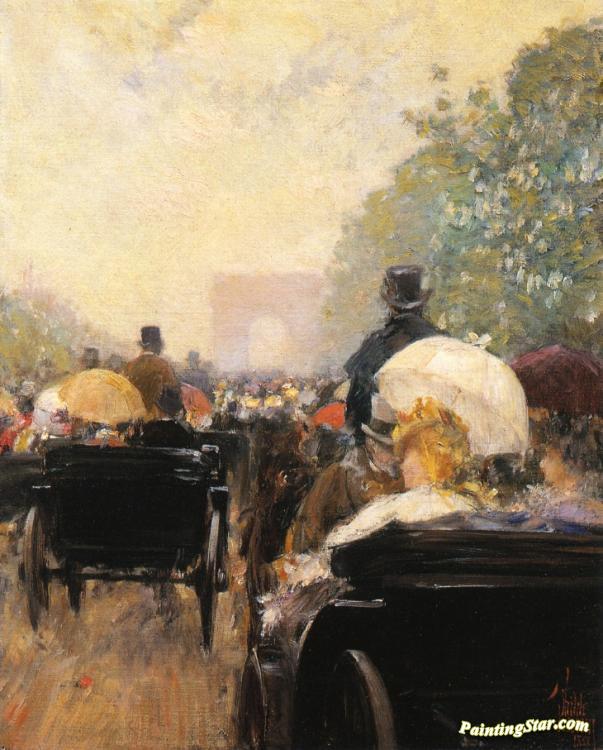 Carriage Parade Artwork by Frederick Childe Hassam