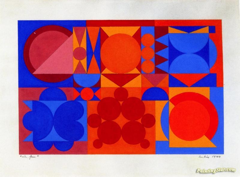 Air, Fire Artwork by Auguste Herbin