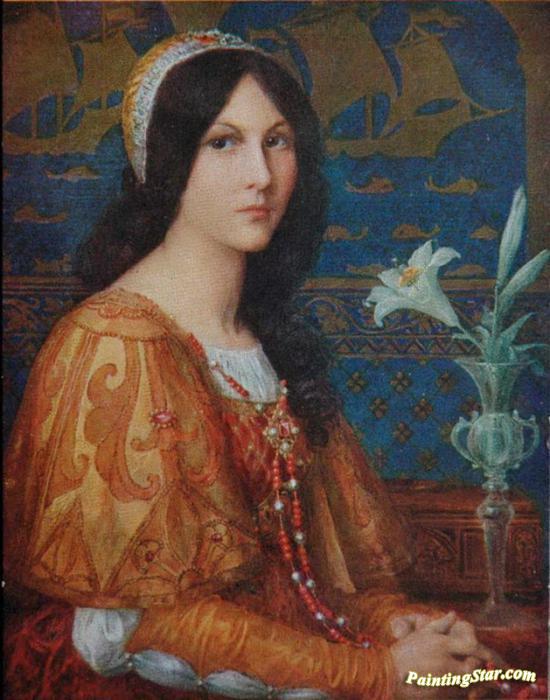 Portrait De Jeune Femme Aux Lilas Artwork by Elisabeth Sonrel