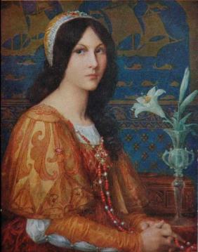 Portrait De Jeune Femme Aux Lilas Artwork by Elisabeth Sonrel