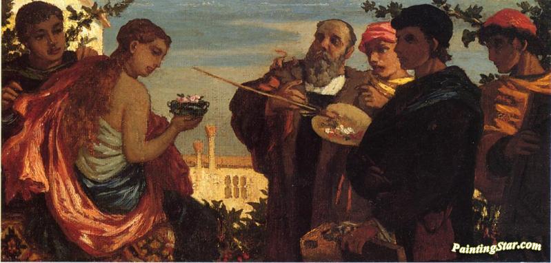 The Artist And Students Before A Model Artwork by Elihu Vedder