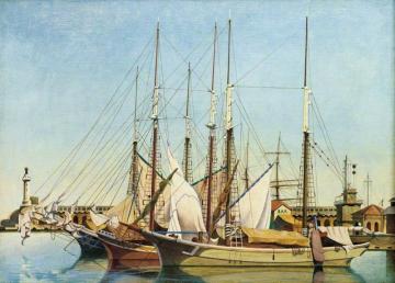 L'avant Port, Marseilles Artwork by Edward Wadsworth