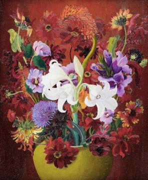 Still Life Of Flowers Artwork by Sir Cedric Morris