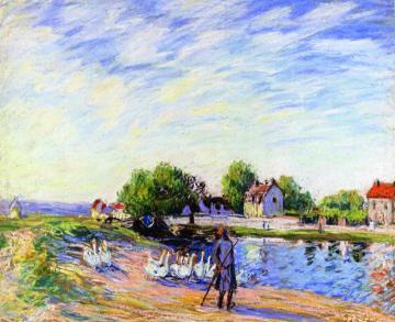 Geese At Saint-mammes Artwork by Alfred Sisley