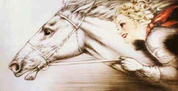 Thoroughbreds Artwork by Louis Icart