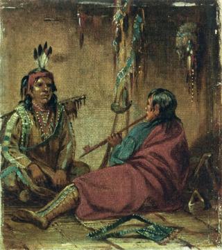 Interior Of Wigwam Artwork by John Mix Stanley