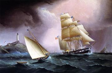 A Square Rigger off the Isle of Shoals Artwork by James E. Buttersworth