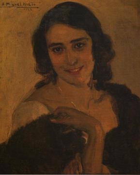 Mujer con Bison Artwork by Anselmo miguel nieto