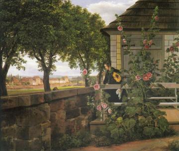 Julie Vogel In The Garden Artwork by Johan Christian Dahl