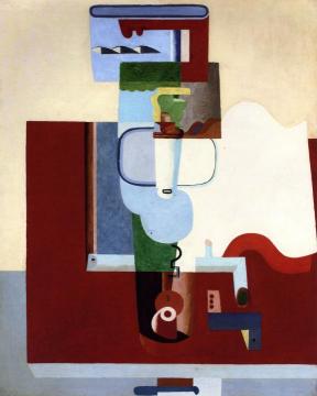 Table, Bottle And Book Artwork by Charles Edouard Jeanneret