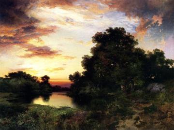 Sunset on Long Island Artwork by Thomas Moran