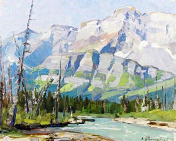 Mt. Eisenhower, Alberta Artwork by Carl Rungius