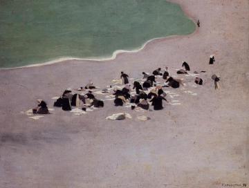 Washerwomen At Etretat Artwork by Felix Vallotton