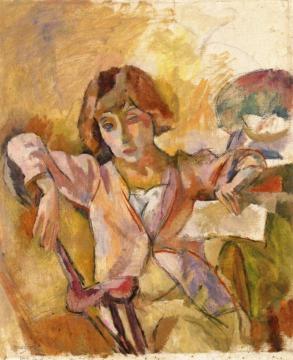 Hermine in Pink Artwork by Jules Pascin