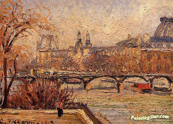 The Louvre - Morning Artwork by Camille Pissarro