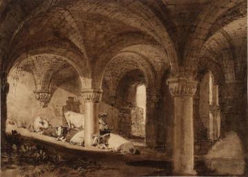 The Crypt of Kirkstall Abbey Artwork by Joseph Mallord William Turner