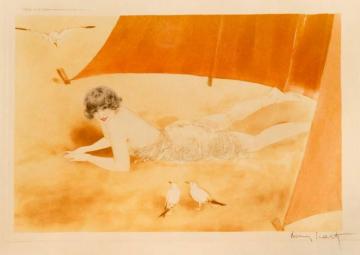 On The Beach Artwork by Louis Icart