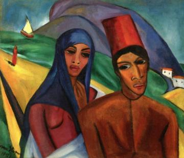 Cape Coastal Landscape With Cape Malays Artwork by Irma Stern