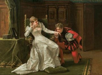 Scene From Henri Valois Court Artwork by Wladyslaw Bakalowicz