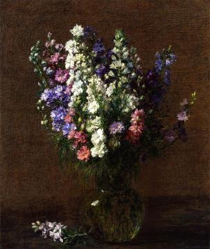Larkspur Artwork by Henri Fantin-Latour