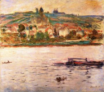 Vetheuil, Barge on the Seine Artwork by Claude Oscar Monet
