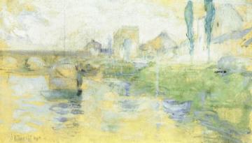 French River Scene Artwork by John Twachtman
