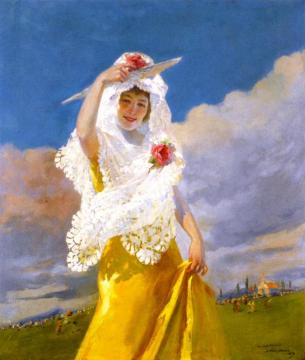 Española Con Mantilla Artwork by Julio Vila Prades