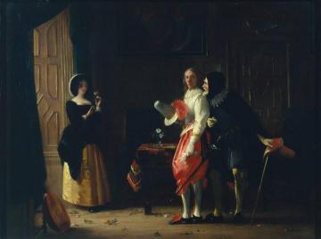 Slender Courting Anne Page Artwork by Charles Robert Leslie