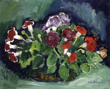 Red Gloxinias Artwork by Kees Van Dongen