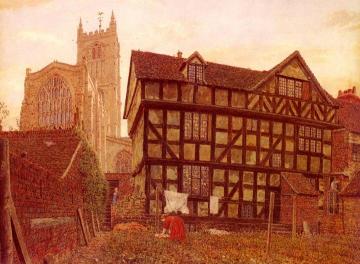 Church And Ancient Uninhabited House At Ludlow Artwork by George Price Boyce