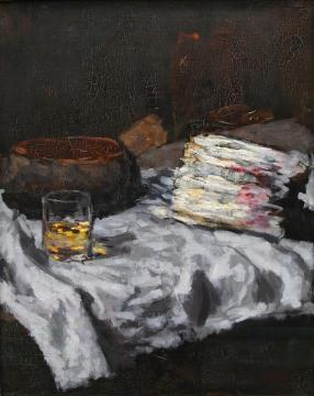 Still Life with Asparagus Artwork by Carl Eduard Schuch