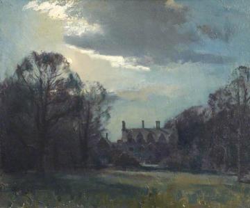 Anglesey Abbey by Moonlight, Autumn 1949 Artwork by Edward Brian Seago