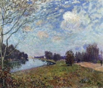 The Thames at Hampton Court, East Molesey Artwork by Alfred Sisley