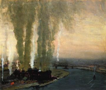 Roundhouse at High Bridge Artwork by George Benjamin Luks